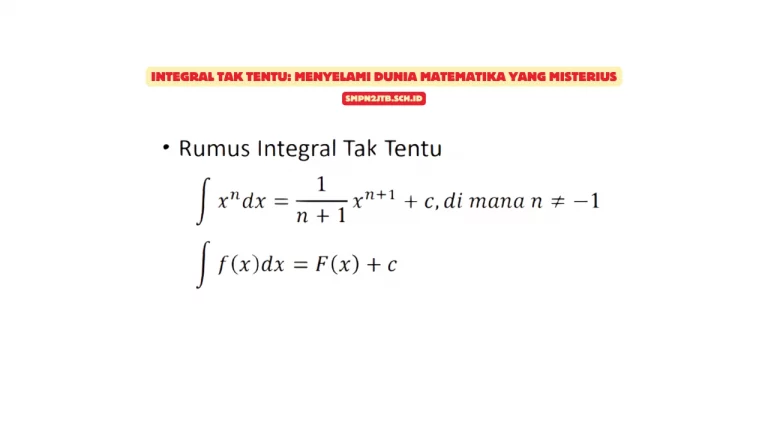 Integral Tak Tentu: Menyelami Dunia Matematika yang Misterius